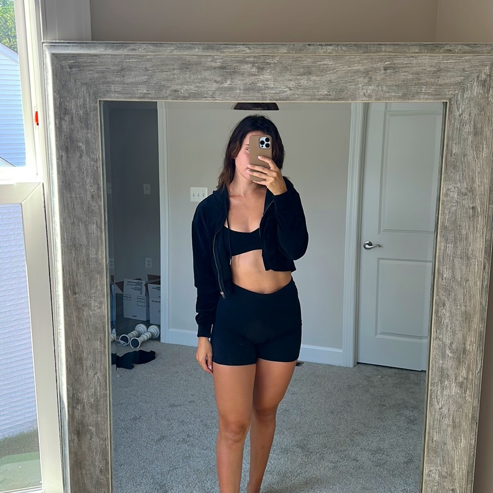 Black and copper Forever 21 crop jackets